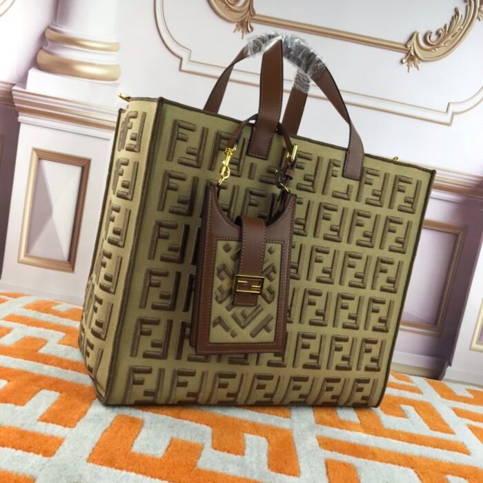 FENDI peekaboo Canvas Tote with mobile phone bag 2118 Size: 37*32 cm