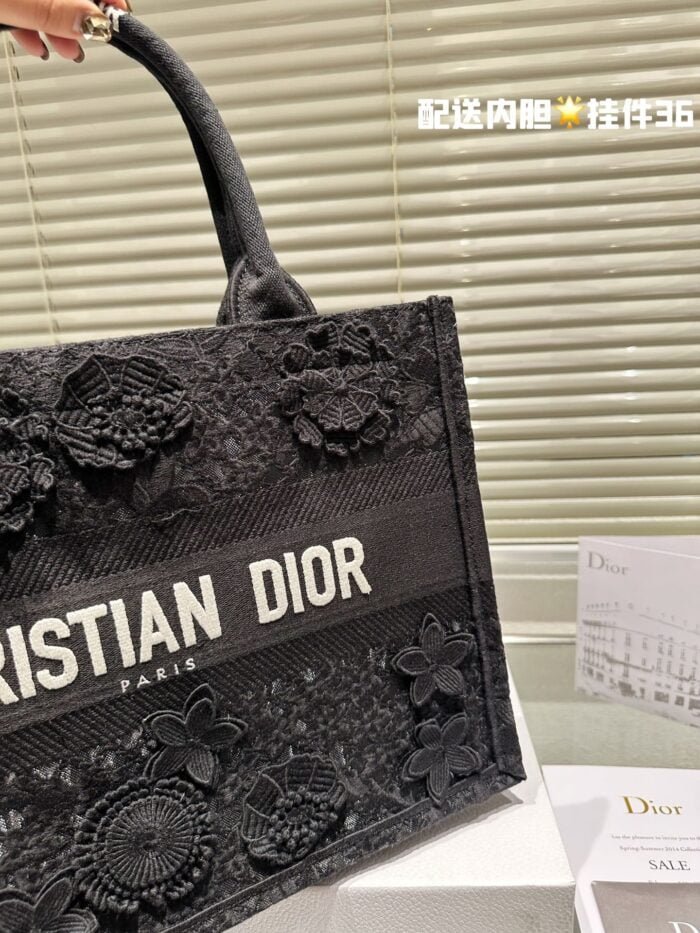 Dior 3D follower embossed jacquard book tote bag black size: 42cm /36cm /26cm
