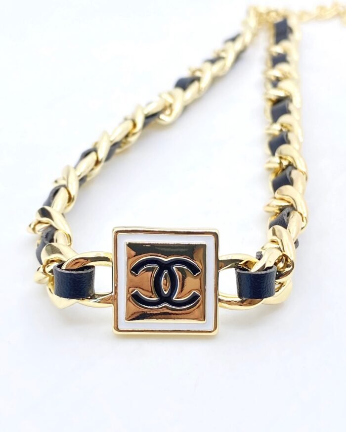 Chanel leather necklace