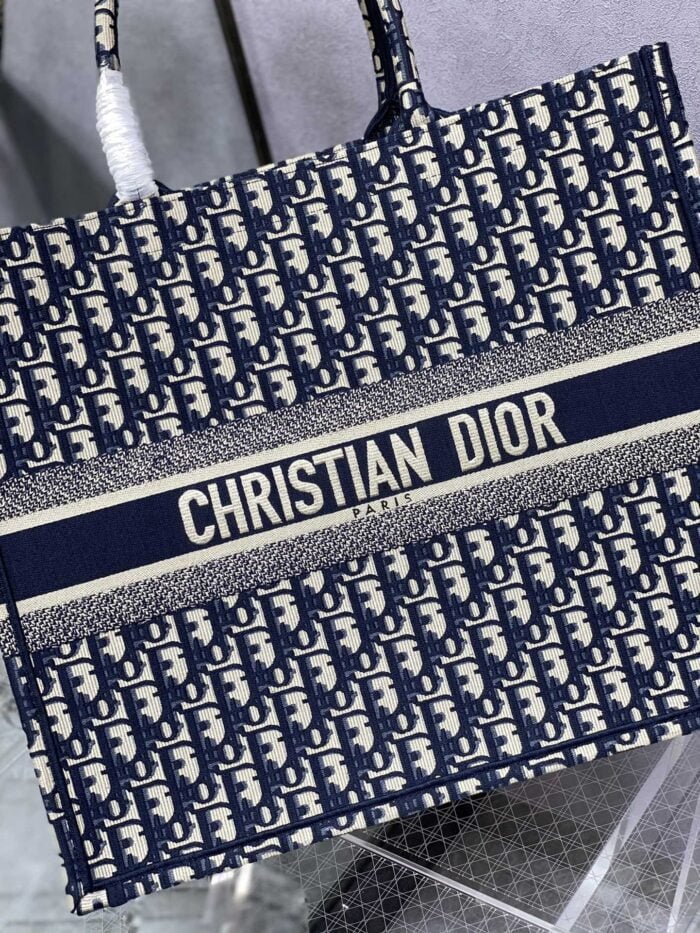 Dior oblique Letter stripe tote oversize shopping bag size:42*18*35cm