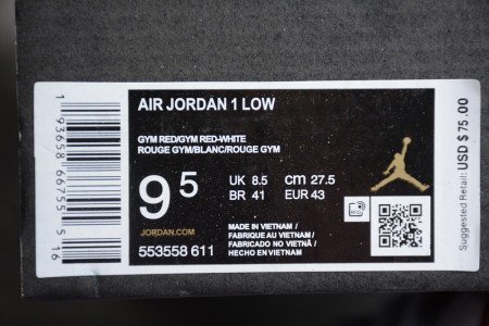 AIR Jordan 1 Low Gym Red White
