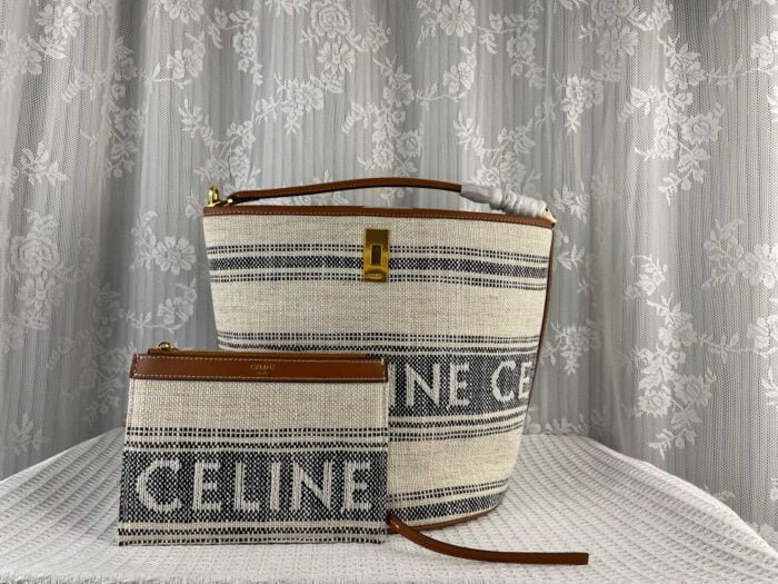 CELINE Fabric cow leather bucket bag with little wallet 1188 Size: 29*25*23cm