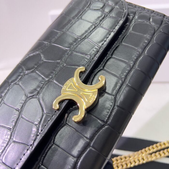 CELINE Crocodile pattern Chain bag 621663 Size:19*10.5*3.5cm