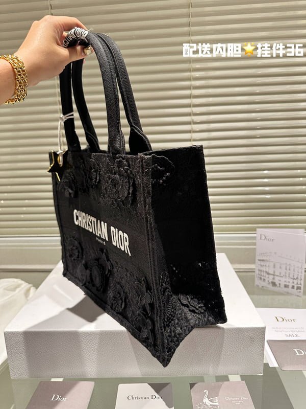 Dior 3D follower embossed jacquard book tote bag black size: 42cm /36cm /26cm