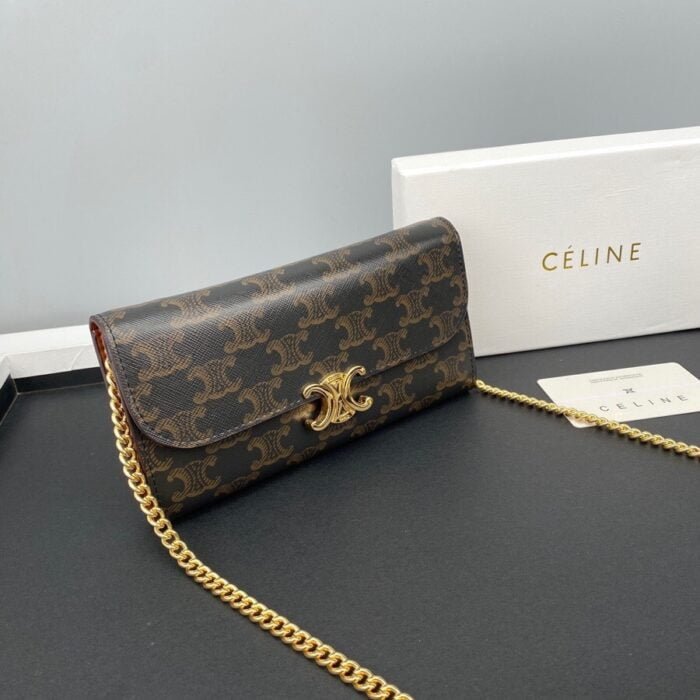 CELINE Presbyopia pattern black Chain bag 621663 Size:19*10.5*3.5cm