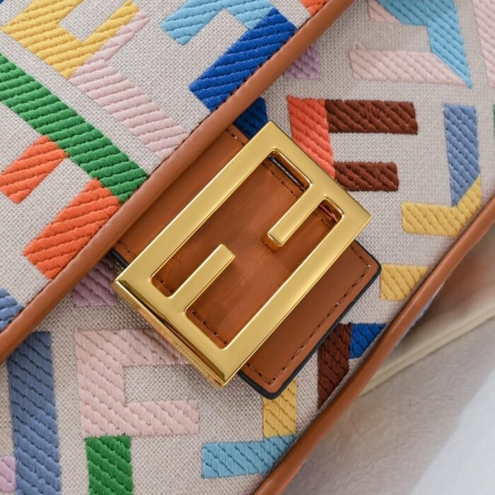 FENDI baguette bag Colorful rainbow F embroidery colors F2029 SIZE:26*5*15CM