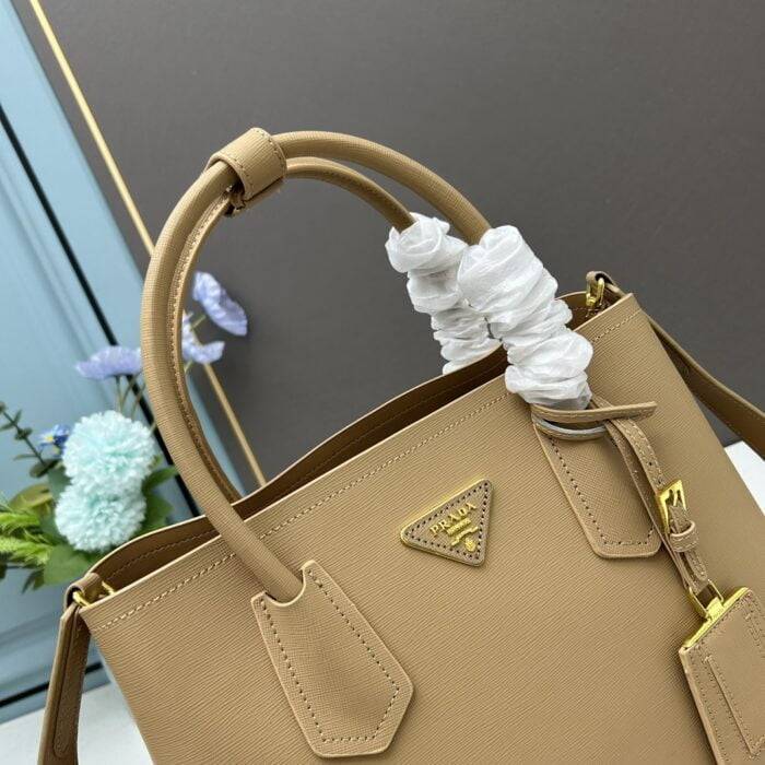 Prada Cross cut cowhide shoulder bag apricot 2756# size: 34*26*16cm
