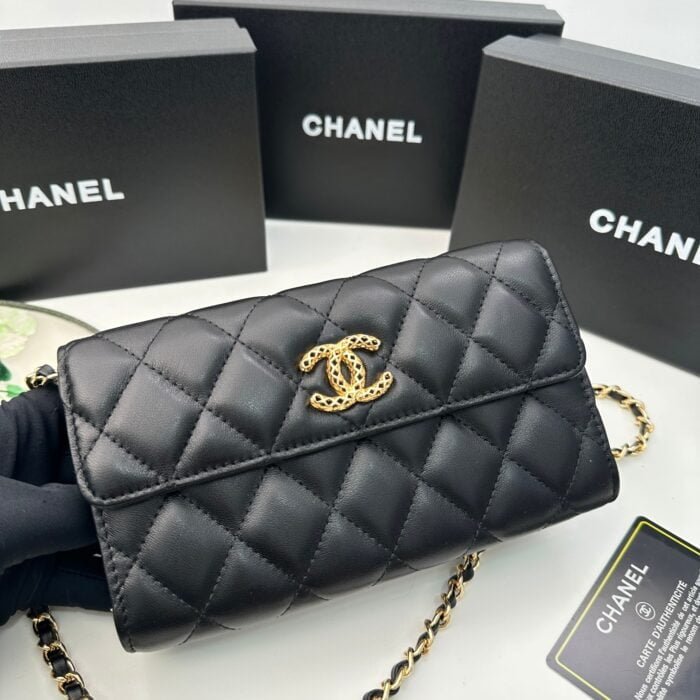 Chanel Rhombus cowhide chain crossbody bag black 8001 size: 18*10.5*3.5 cm