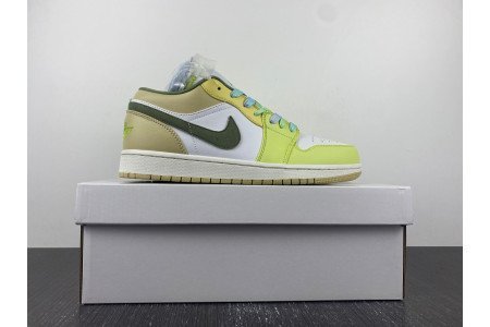 Air Jordan 1 Low Sail White Oil Green