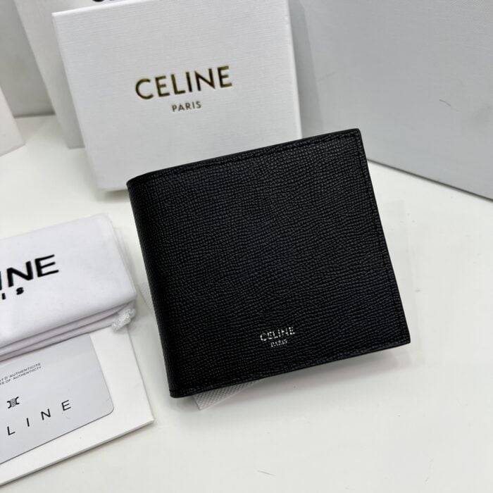 CELINE Black printing Short Wallet Size:11*10*5cm
