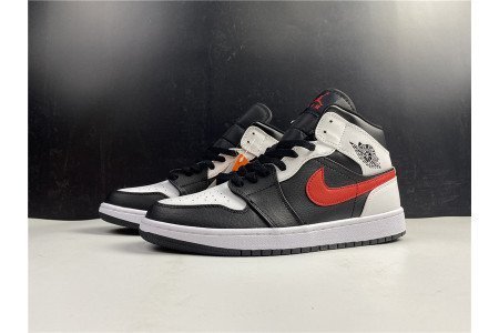Air Jordan 1 Mid Black Chile Red White