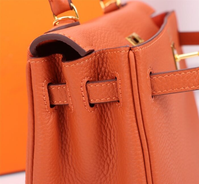 HermèsKelly Togo Calf Gold hardware Orange size: 25Cm/ 28Cm