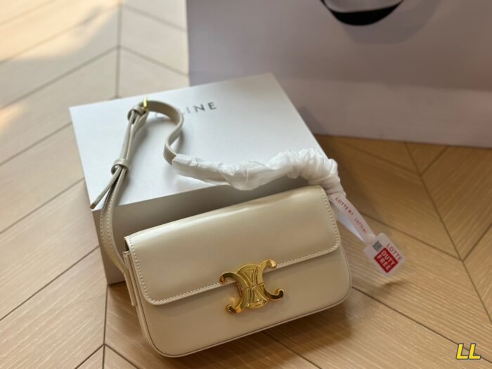 CELINE TRIOMPHE Crossbody bag Black/White/Brown/red 20cm