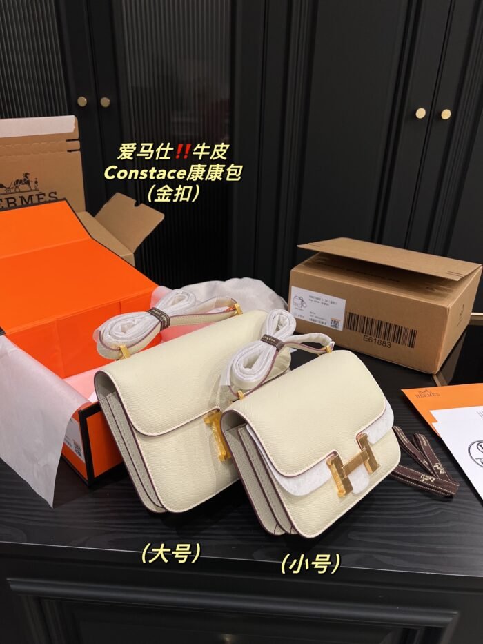 Hermès Constance Swift cowhide leather white Gold hardware size: 23cm/19cm