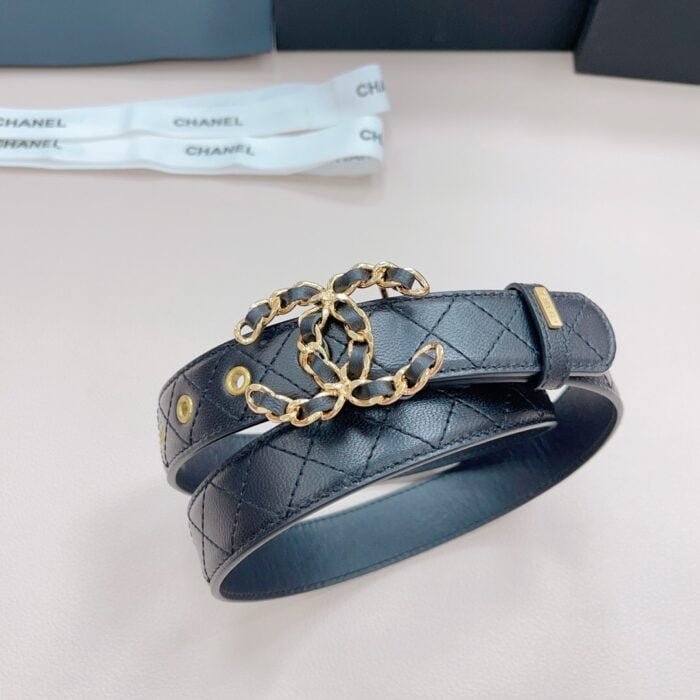 Chanel Women’s belt with gold buckle