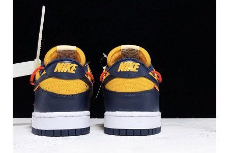 OW X NIKE DUNK LOW WHITE MICHIGAN