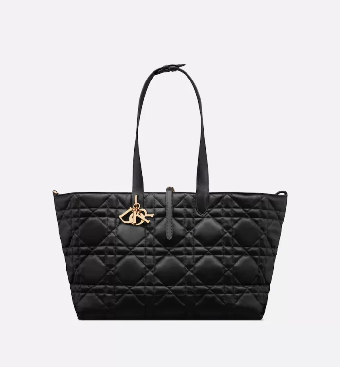 DIOR / LARGE DIOR TOUJOURS BAG Black Macrocannage Calfskin M2820OSHJ_M900