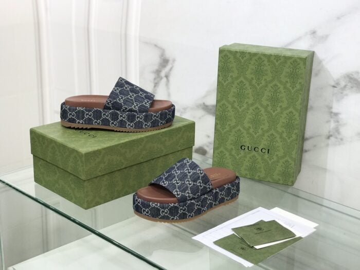 Gucci Electric embroidered platform slippers Size:35-43 note shoes size when you fill shipping address