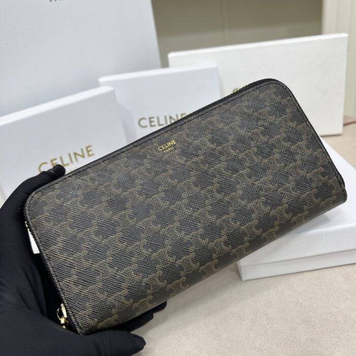 CELINE TRIOMPHE Presbyopia pattern printing Long Wallet Size:19 * 10cm