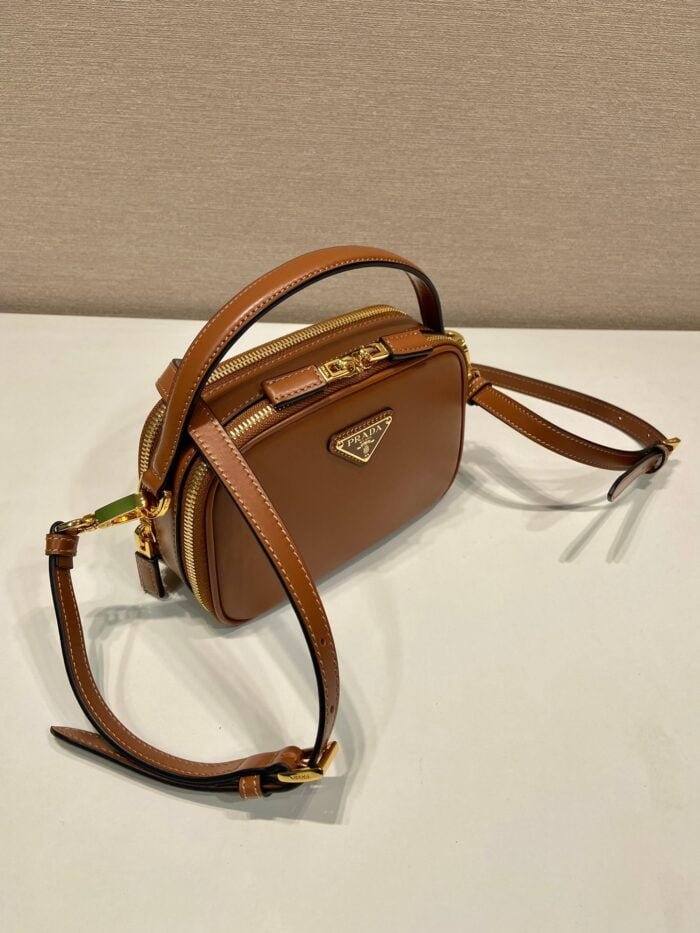 Prada calfskin Mini handbag brown 1bh203 size:18.5*13*6.5cm