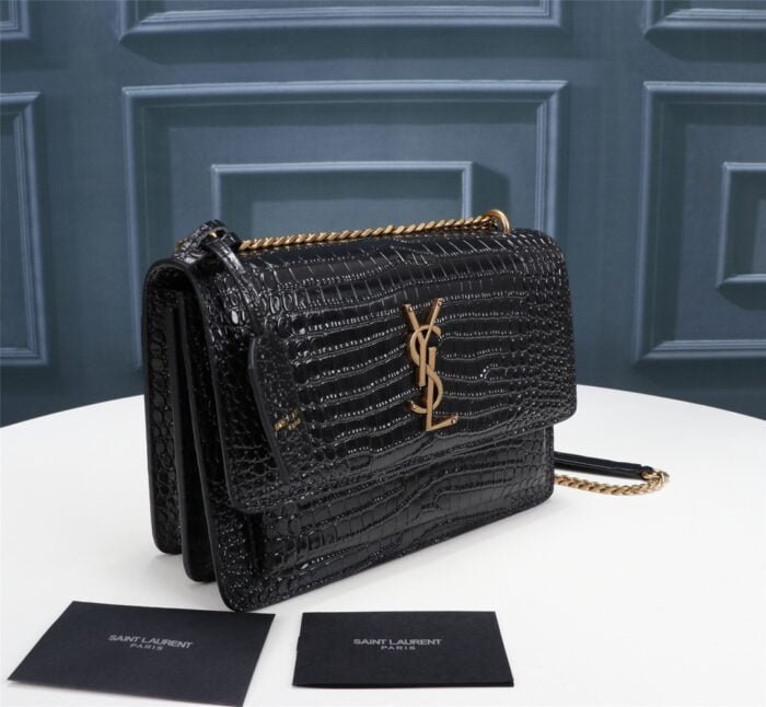 YSL/ saint laurent Crocodile print shoulder bag original quality size:22*16*8cm