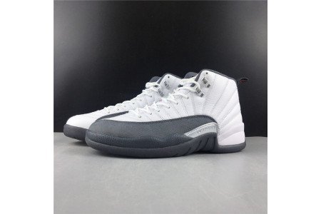 JORDAN 12 RETRO WHITE DARK GREY (GS)