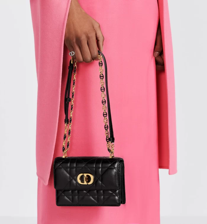 DIOR / MISS CARO MINI BAG Black Macrocannage Lambskin S5169UDAX_M900