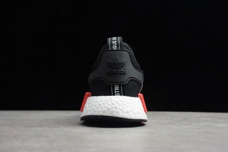 ADIDAS NMD R1 PK SHOES CORE BLACK CLOUD WHITE RED