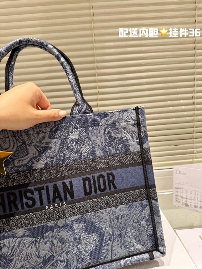 Dior Oblique Book Tote bag navy blue size: 35cm/42cm