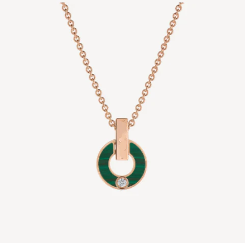 [BV]GARI NECKLACE PINK GOLD MALACHITE