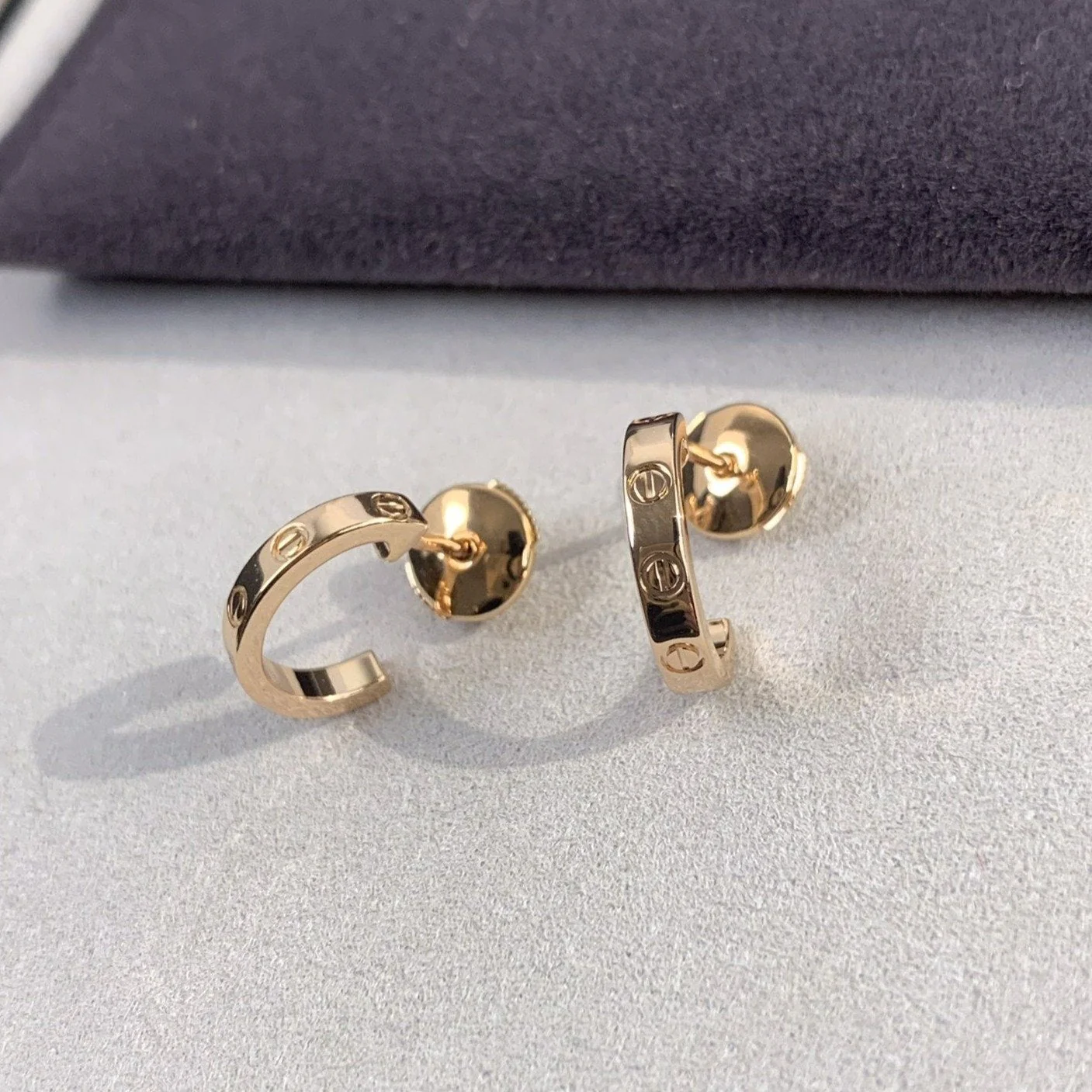 [CT]LOVE EARRINGS 2.65MM PINK GOLD