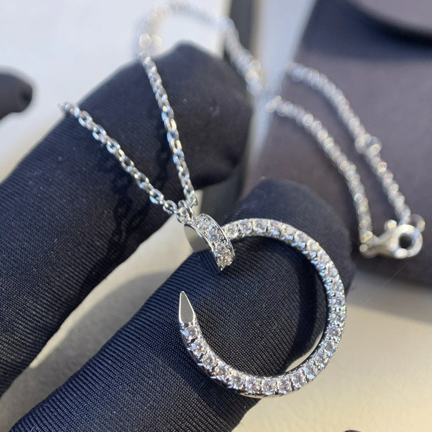 [CT]JUSTE NECKLACE SILVER DIAMONDS