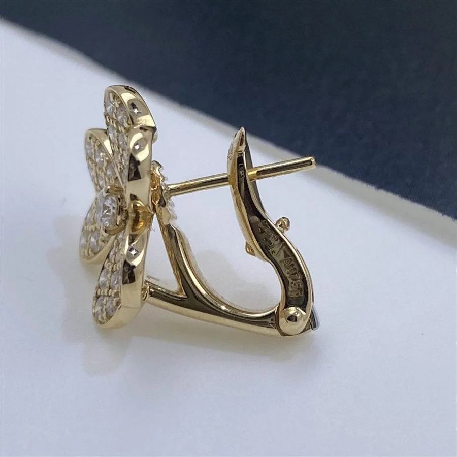 [VA]FRIVOLE GOLD FLOWER DIAMOND EARRINGS