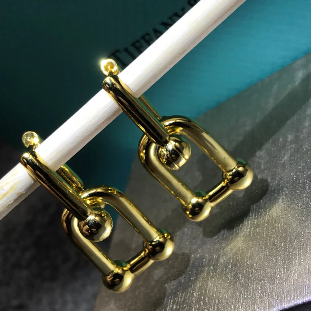 [TF]HARDWARE DROP EARRINGS DOUBLE LINK