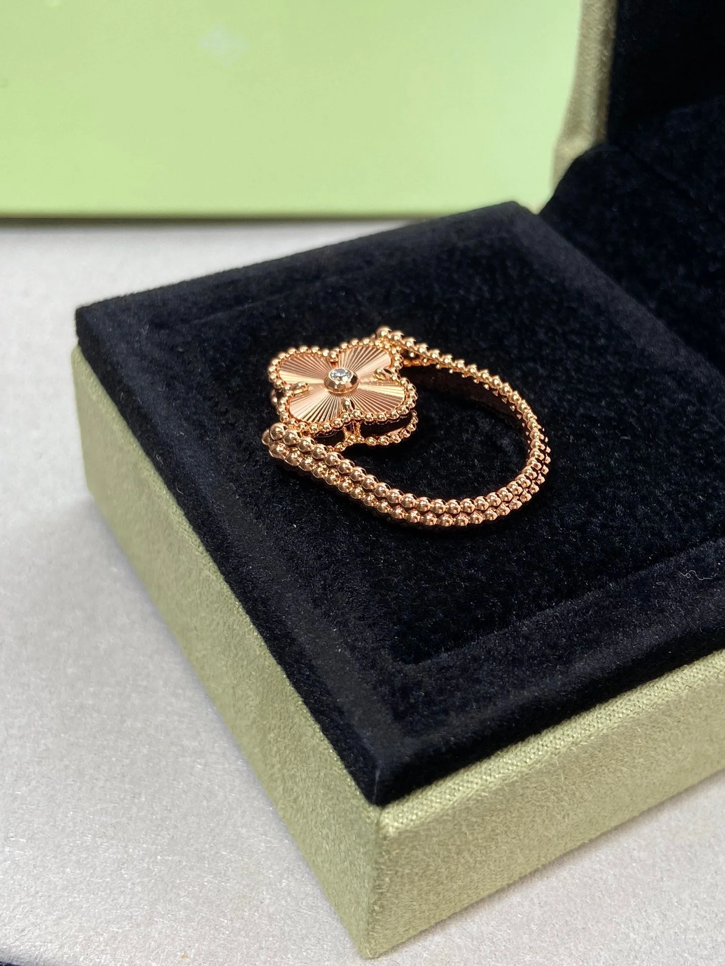 [VA]CLOVER RIVERSIBLE ROSE GOLD RING