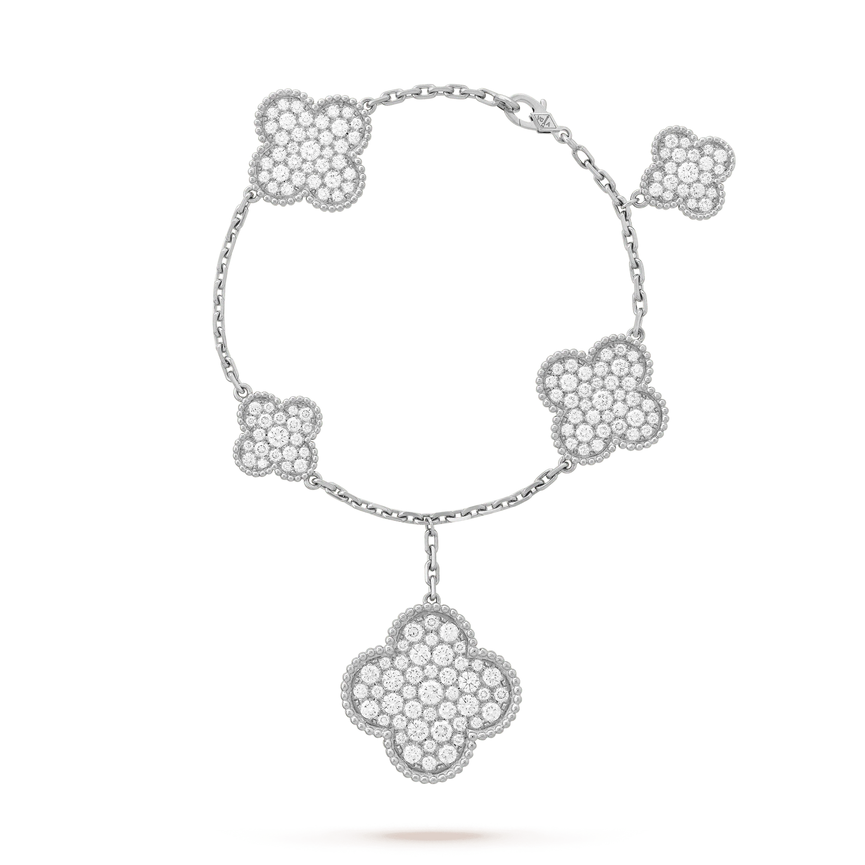 [VA]CLOVER 6 MOTIFS SILVER DIAMOND BRACELET