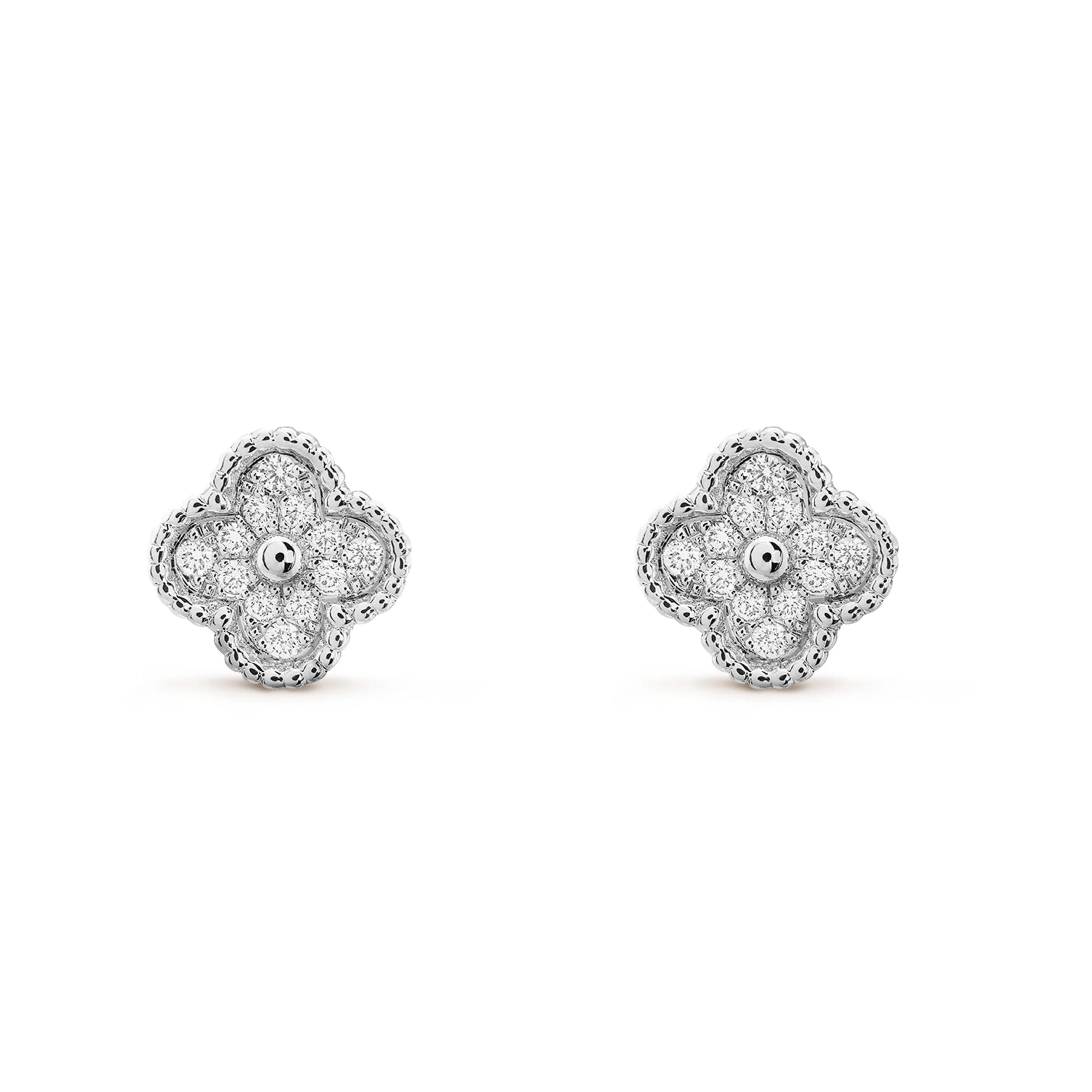 [VA]CLOVER MINI DIAMOND STUD EARRINGS
