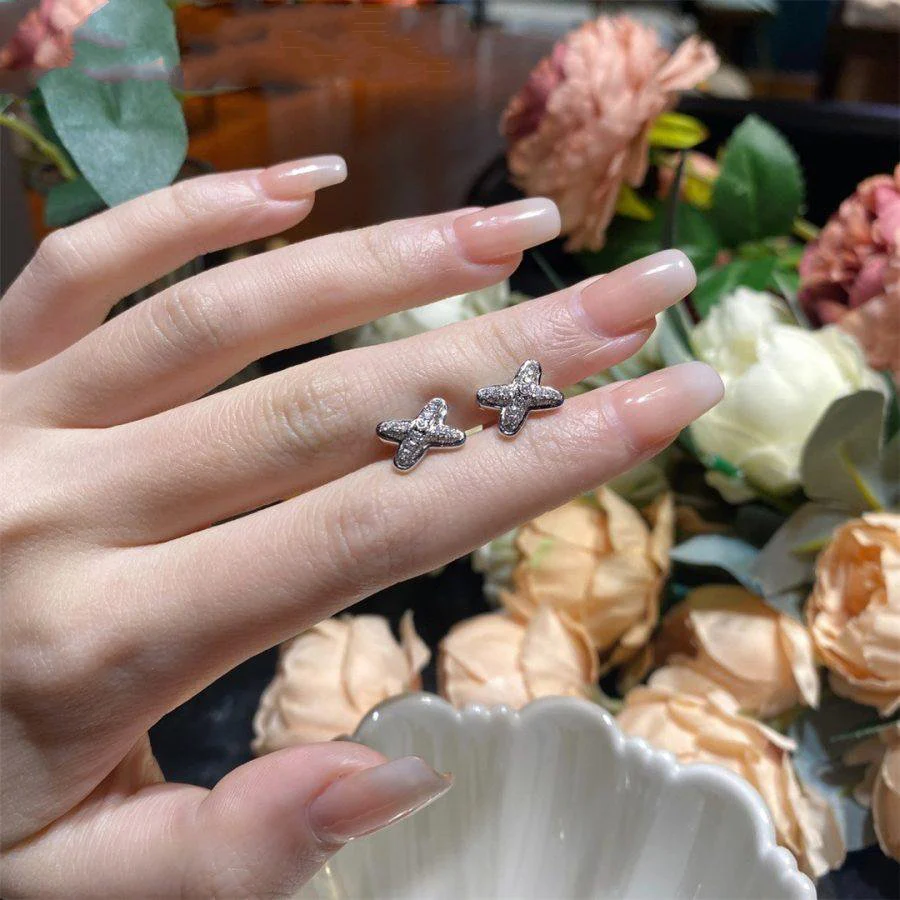 [CH]JEUX DE SILVER DIAMOND EARRINGS