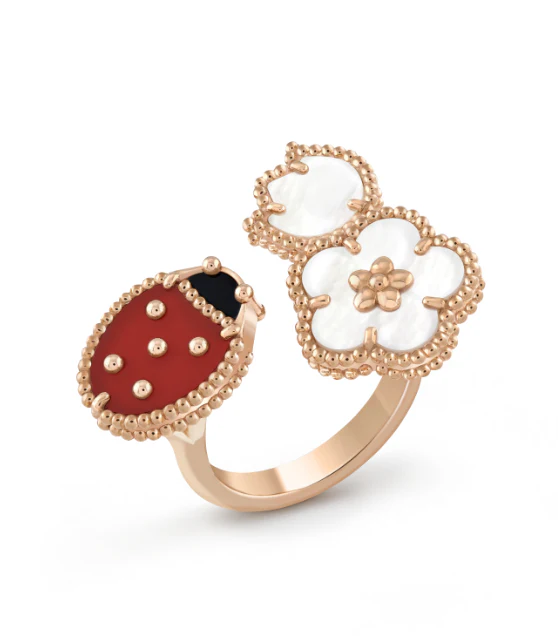 [VA]LUCKY 3 MOTIF ROSE GOLD RING