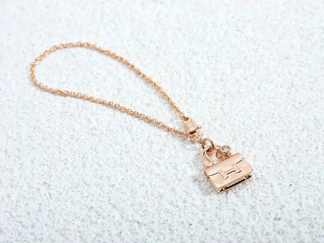 [Hmes]AMULETTE PEDANT ROSE GOLD NECKLACE