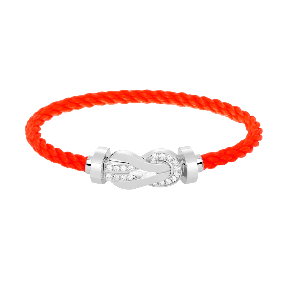 [FE]CHANCE LARGE 8 FIGURE BUCKLE HALF DIAMOND BRACELET SILVER