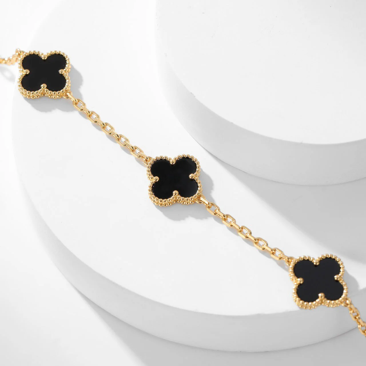 [VA]CLOVER 10 MOTIFS ONYX NECKLACE