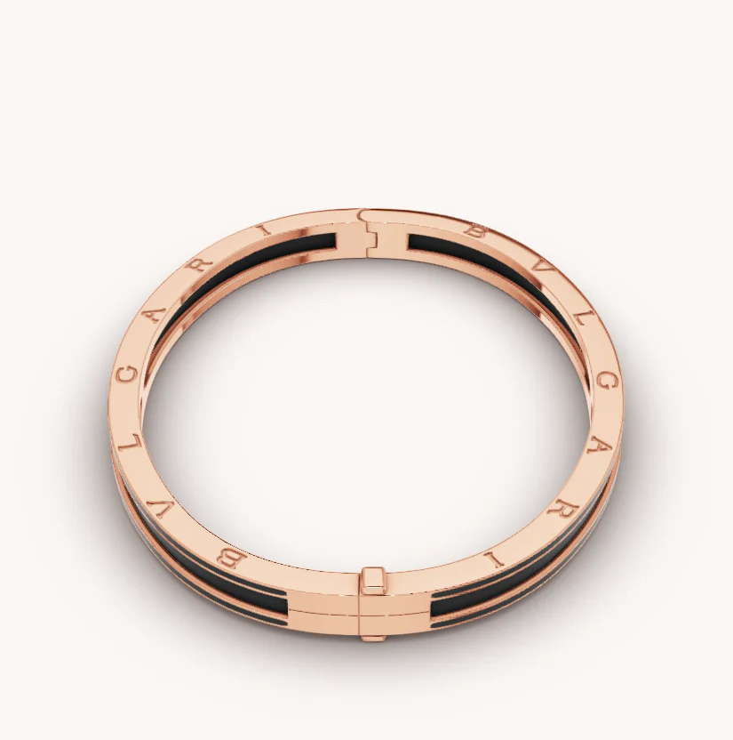 [BV]ZERO 1 PINK GOLD WITH MATTE BLACK CERAMIC BRACELET