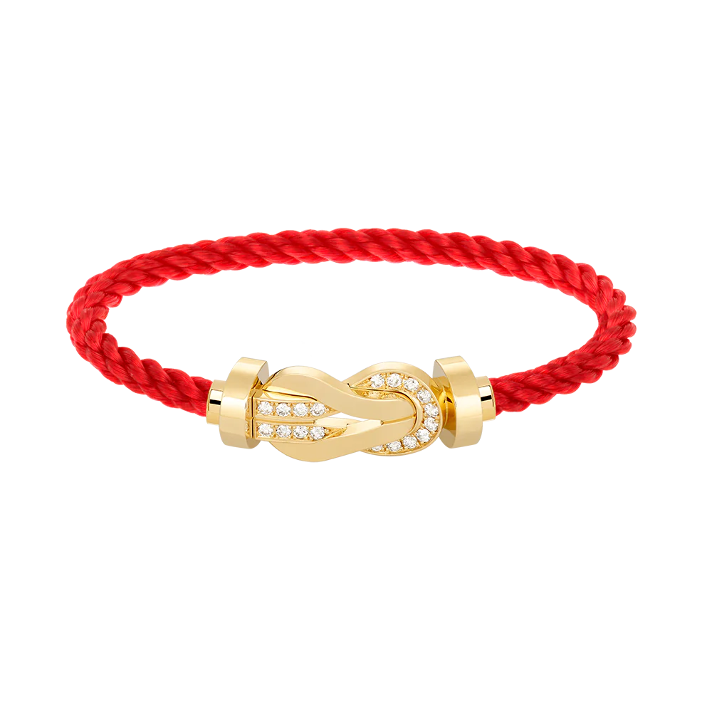 [FE]CHANCE LARGE 8 FIGURE BUCKLE HALF DIAMOND BRACELET GOLD