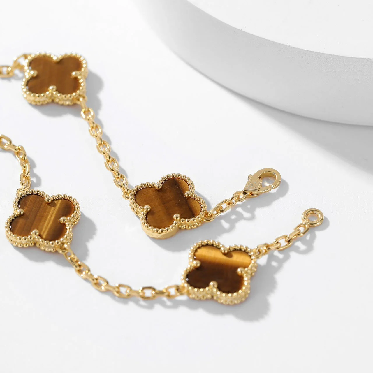 [VA]CLOVER 10 MOTIFS TIGER EYE NECKLACE