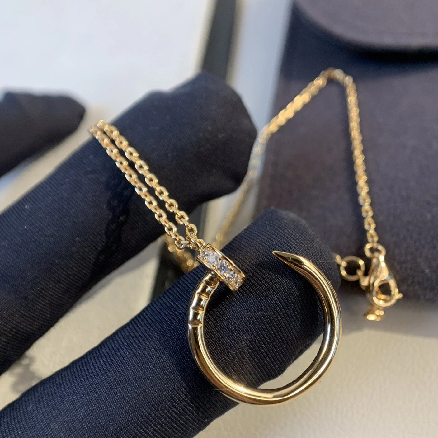 [CT]JUSTE NECKLACE PINK GOLD DIAMONDS