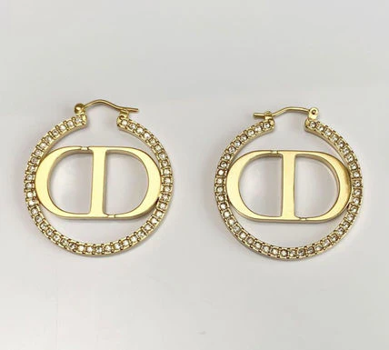 [CD] EARRINGS GOLD DIAMOND 33MM