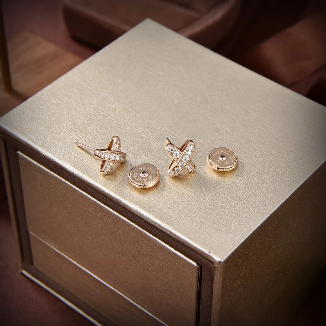 [CH]JEUX DE GOLD DIAMOND EARRINGS