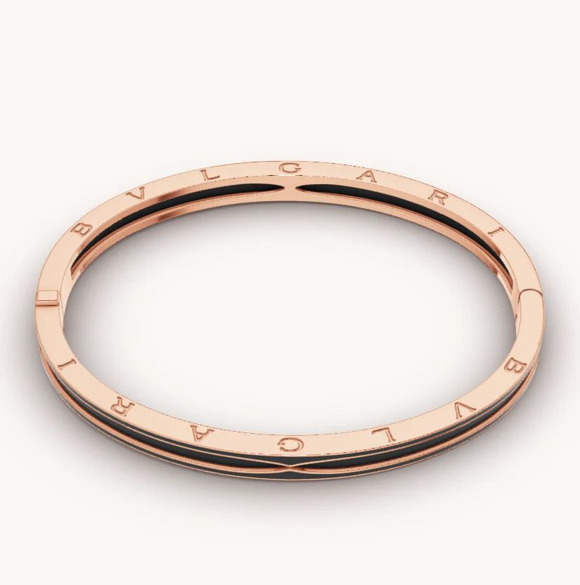 [BV]ZERO 1 PINK GOLD WITH MATTE BLACK CERAMIC BRACELET