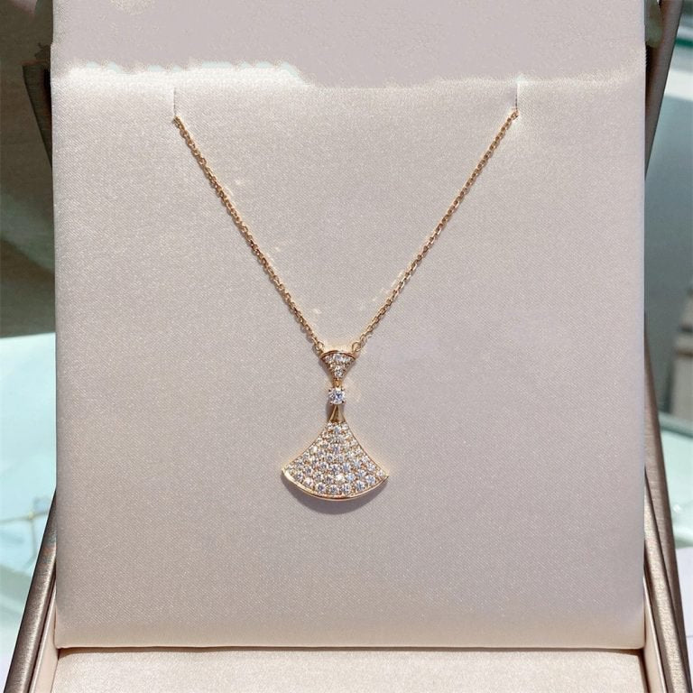 [BV]DREAM NECKLACE PINK GOLD FULL DIAMOND